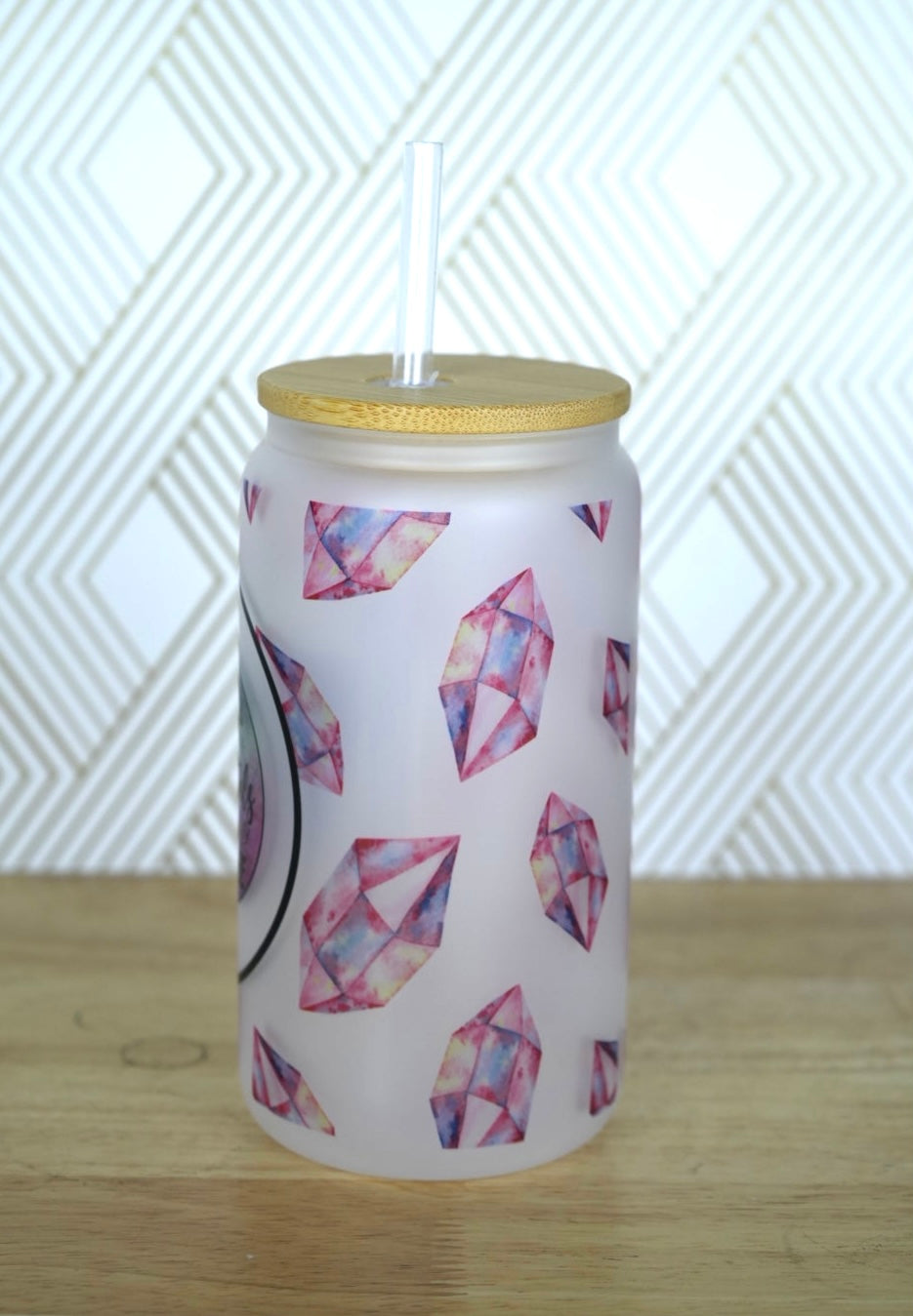 Crystals + Coffee Glass Tumbler