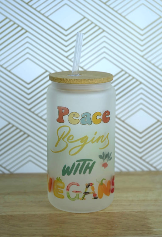 Peace Begins With Vegans Tumbler